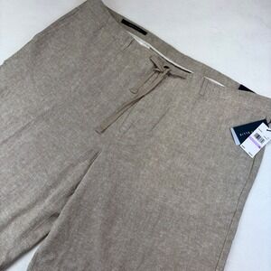 Perry‎ Ellis Mens Drawstring Linen Blend Shorts Chinchillia Size 38 NWT Casual